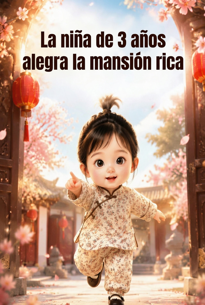 La niña de 3 años alegra la mansión rica