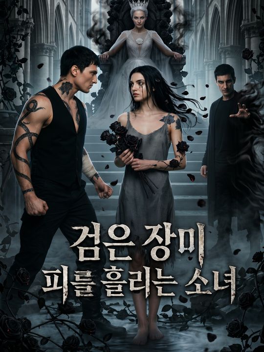 검은 장미 피를 흘리는 소녀