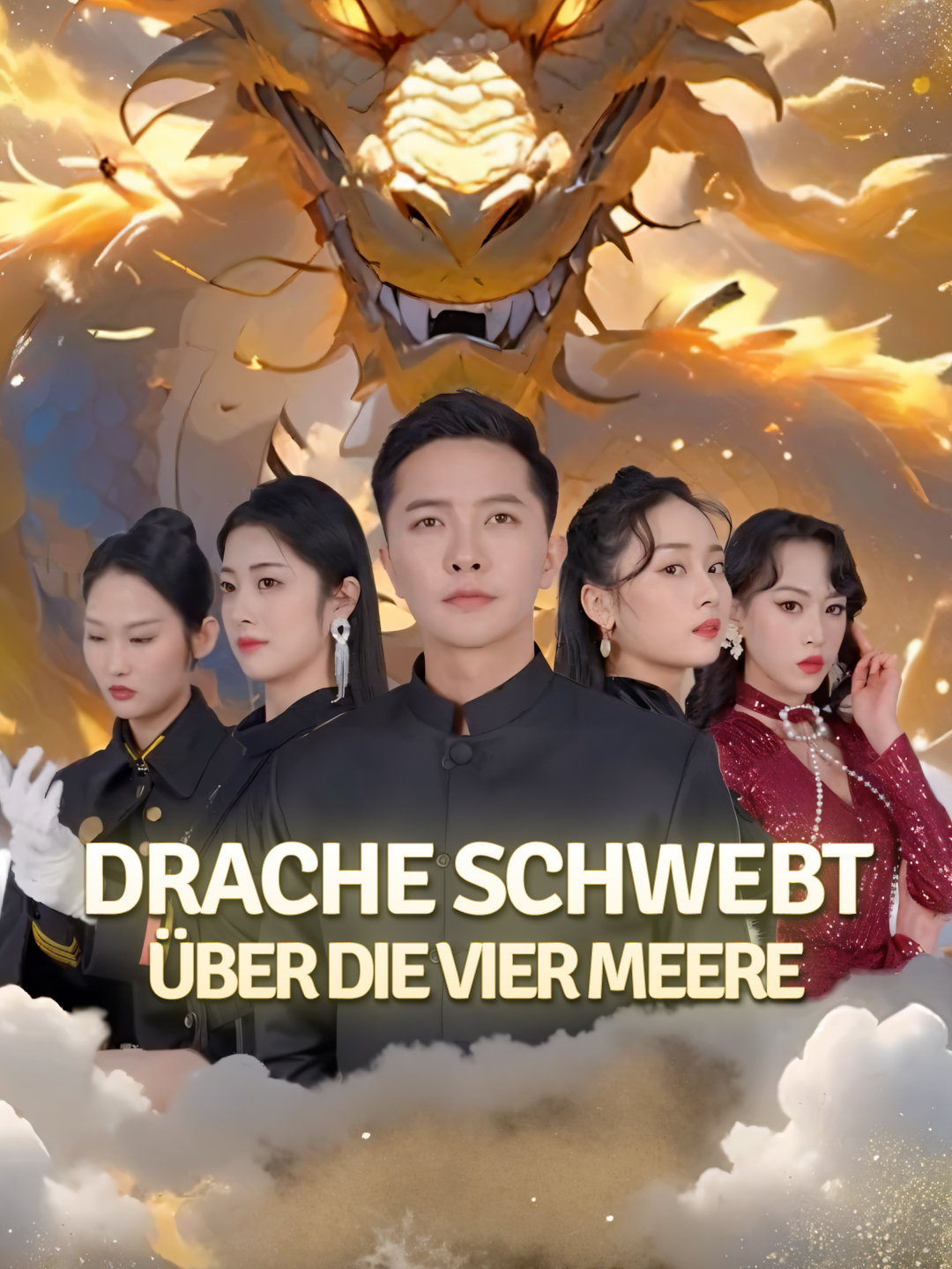 Drache schwebt über die Vier Meere