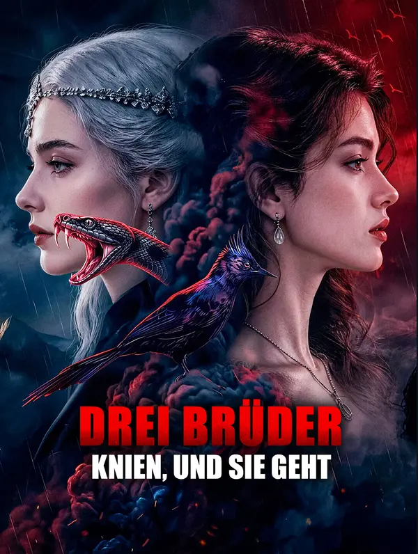 Drei Brüder knien, und sie geht