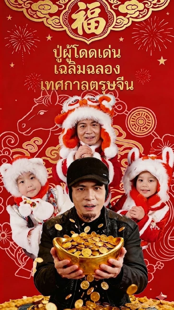 ปู่ผู้โดดเด่นเฉลิมฉลองเทศกาลตรุษจีน