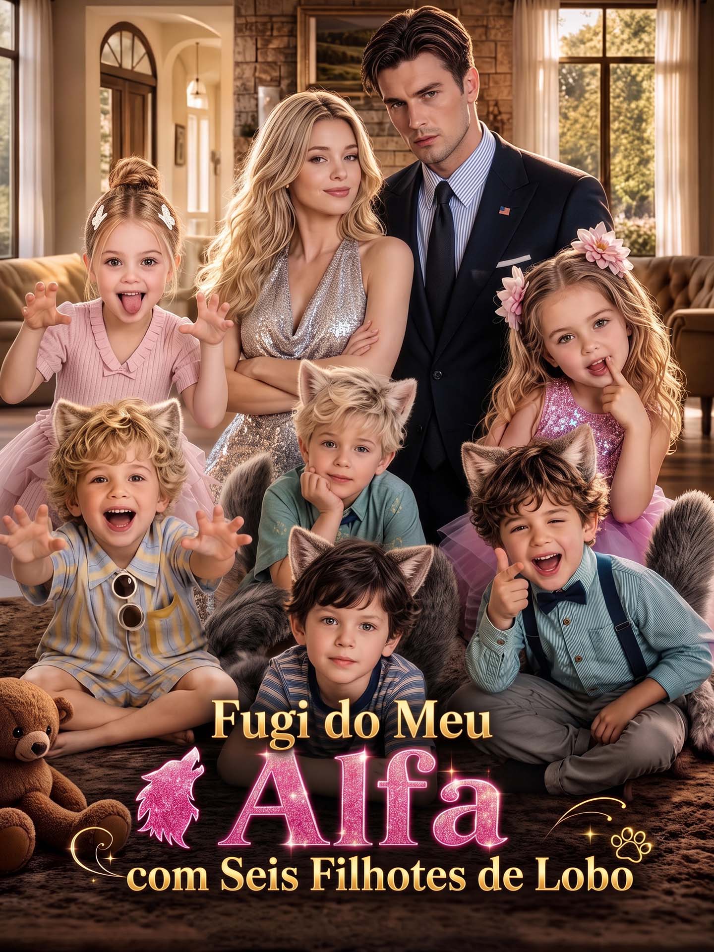 Fugi do Meu Alfa com Seis Filhotes de Lobo