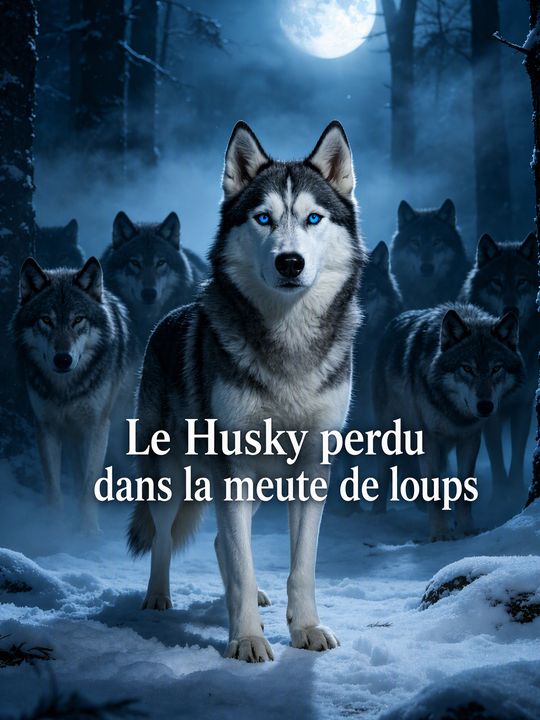 Le Husky perdu dans la meute de loups