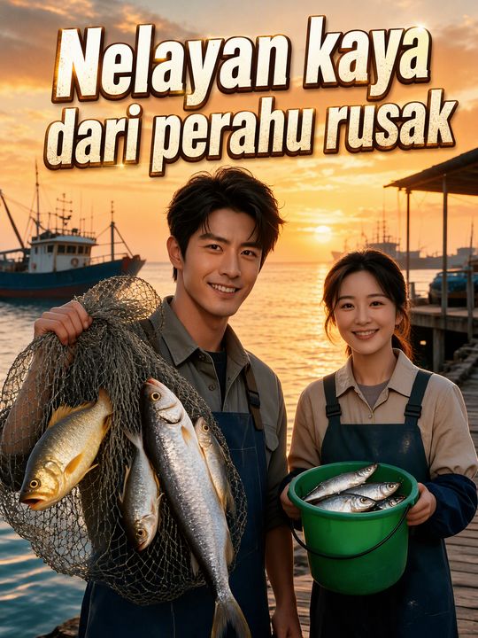 Nelayan kaya dari perahu rusak
