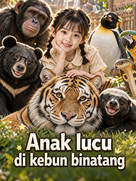 Anak lucu di kebun binatang