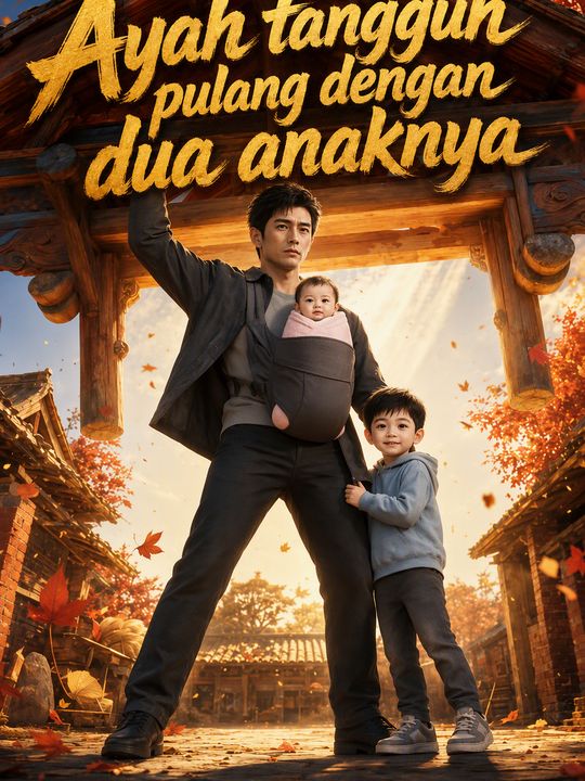 Ayah tangguh pulang dengan dua anaknya