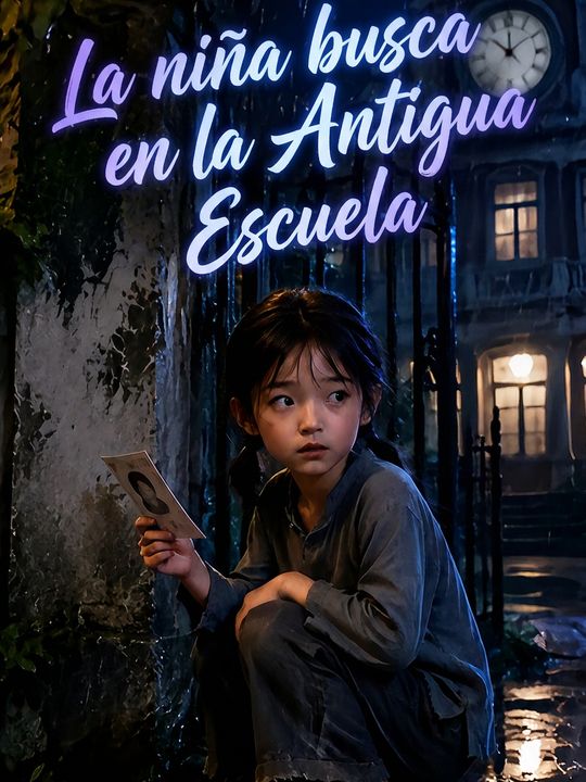 La niña busca en la Antigua Escuela