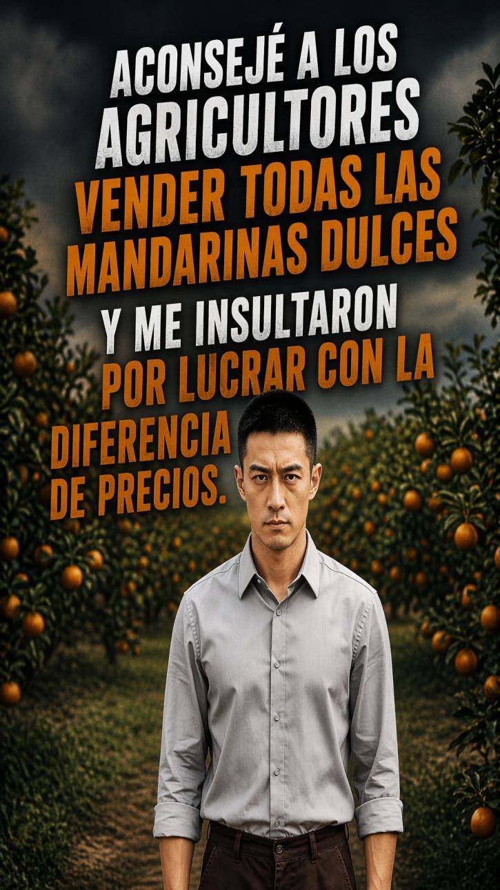 Aconsejé a los agricultores vender todas las mandarinas dulces y me insultaron por lucrar con la diferencia de precios.