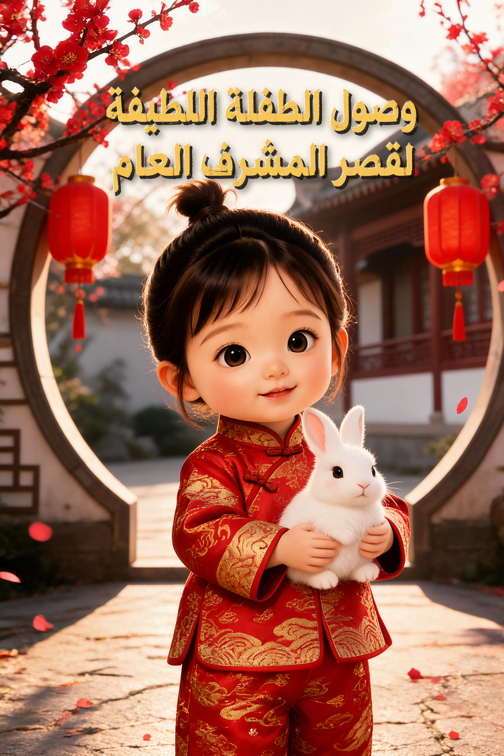 وصول الطفلة اللطيفة لقصر المشرف العام