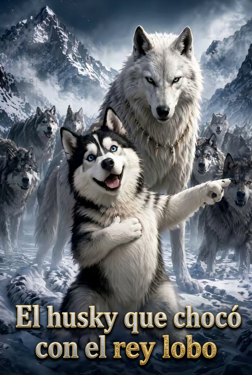 El husky que chocó con el rey lobo