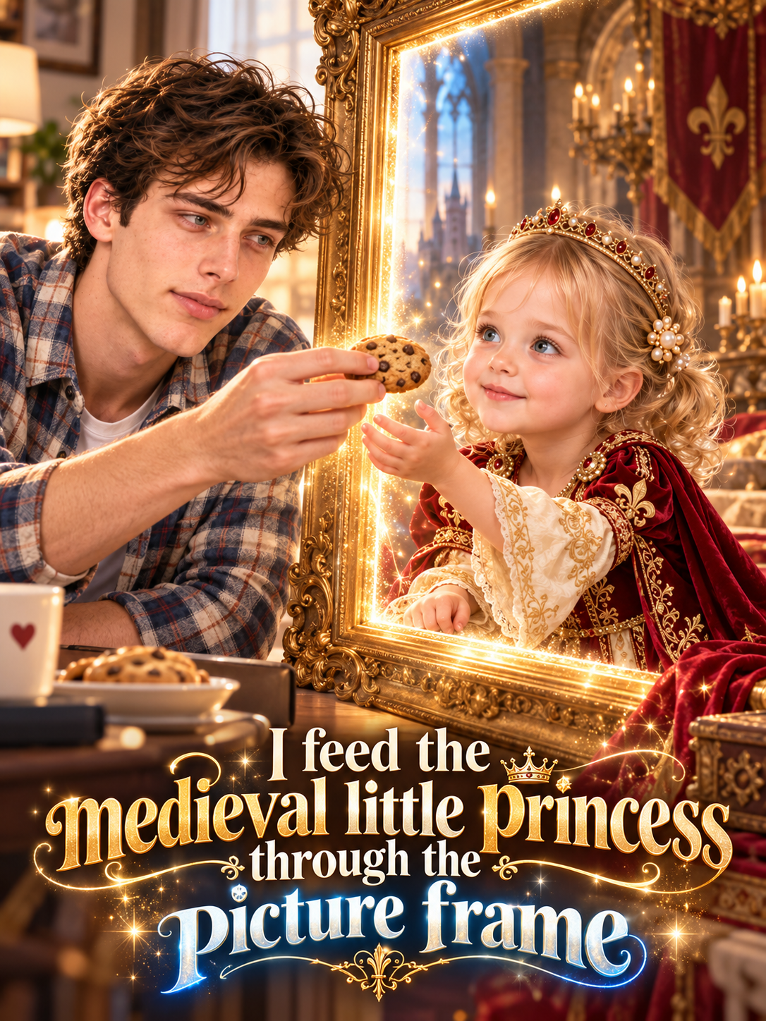 I feed the medieval little princess through the picture frame