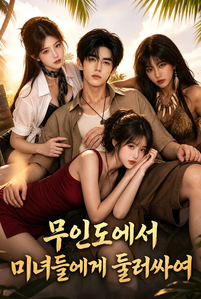 무인도에서 미녀들에게 둘러싸여